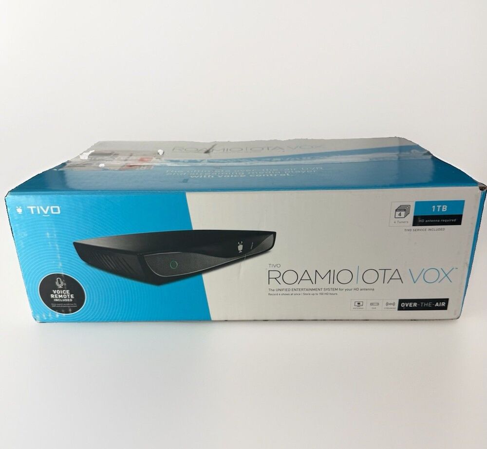 TiVo Roamio OTA VOX 1TB DVR HD Antenna Streaming Voice Remote Brand New